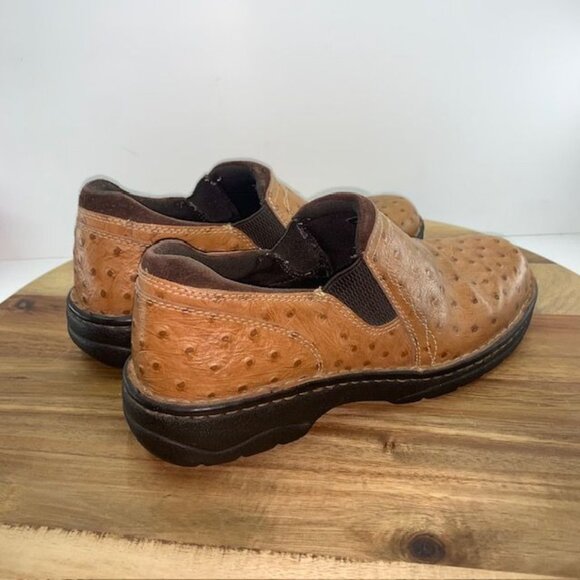 ARIAT Real Ostrich Performance Slip Ons Roper Shoes Cognac Womens US Size 9B - Picture 5 of 16